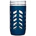 JarJackets Silicone Mason Jar Protector Sleeve - Fits Ball, Kerr 24oz (1.5 pint) Wide-Mouth Jars | Package of 1 (Midnight)