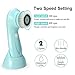 Facial Cleanser Brush, 3 in 1 Electric Rotating Facial Cleansing Brush USB Rechargeable Sonic Face Cleaners Scrubber SPA Skin Care Tool Beauty Instrument (Blue)