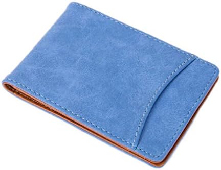 Leather Men Money Clip Thin Travel Wallets Pocket Purse With Business Card Case