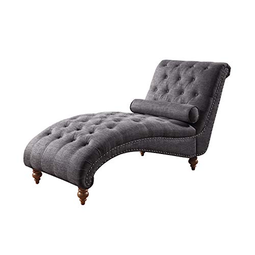 Rosevera Home Teofila Comfortable Tufted Chaise Lounge Chair, Grey