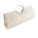 Jubileens Luxury Rhinestone Satin Pleated Evening Wedding Party Clutch Purse Wallet Handbag (Champagne)