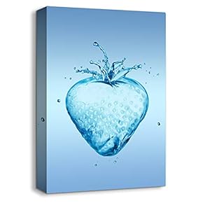 Canvas Wall Art Water Theme Strawberry Painting Artwork for Home Prints Framed - 12x18 inches