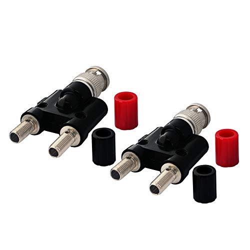 image for onelinkmore BNC Male Plug to 2X 4mm Dual Banana Female Jack Socket Bin