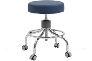 Carenovo Medical Rolling Exam Adjustable Rotating Doctor Chair for Spa Treatment Clinic (Blue)