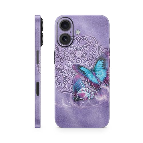 Glossy Glitter Phone Skin Compatible with Apple iPhone 16 - Celtic Butterflies…