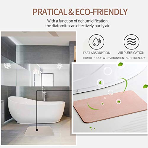 Marbrasse Bath Mat, Absorbent Diatomaceous Earth, Japanese Design