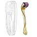 Ahyiyou Derma Roller Microneedle, Titanium 540 Derma for Face and Skin Care 0.25mm Treats Acne, Scars, Stretch Marks, and Wrinkles Includes Free Storage Case - Purple & Gold