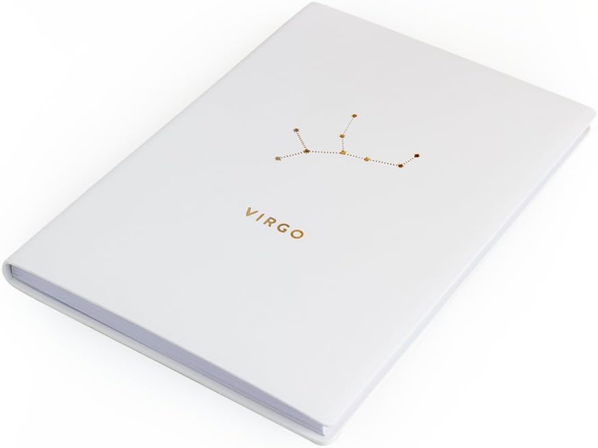 Chickidee Homeware Virgo Lined Notebook - White/Metallic Gold