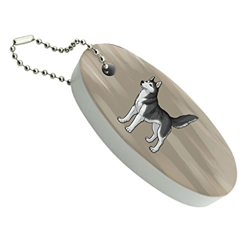 Graphics and More Siberian Husky Pet Dog Floating Foam Keychain Fishing Boat Buoy Key Float
