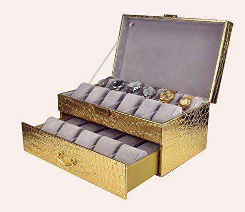 QPSSP Jewelry Box Double Cassette Drawer Containing Cortex Watch Watch Box 22 Epitope Interlocking Business Birthday Gift Box,A