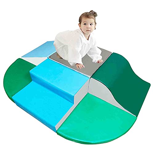 EASIGO GOODALLIN Climb and Crawl Activity Play Set, Soft Foam Playset for Climbing, Crawling and Sliding, Indoor Lightweight Foam Climbing Blocks for Toddlers and Preschoolers, 6-Piece Set