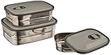 Stainless Steel Food Storage Containers, Metal Lunch Box with leak Proof Lid (Set of 3)
