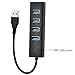 BSTUOKEY High Speed 5Gbps 4-Port Aluminum USB 3.0 Hub Switch with LED Indicator DC port/Micro USB port(Black)