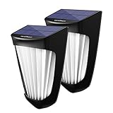OPERNEE Solar Lights Outdoor, (2 Pack) Wireless 10 Led Solar Fence Lights Waterproof Auto ON/Off Wall Decorative Lights for Porch, Patio, Deck, Yard, Garden