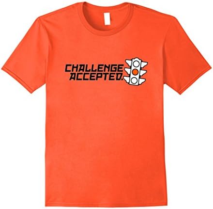 Mens Cross Red Light - Challenge Accepted I Accept Dares Tshirt Medium Orange