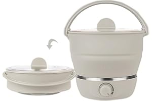 Foldable Electric Hot Pot Cooker, Mini Kettle Food Grade Silicone Cookerware Boiling Water Steamer Portable Travel Office Hot