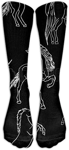 Gallant Horse Outfit Pop Compression Casual-socks For Men Smooth Cute Cartoon Patterned Knee Socks 19 Inches Long Socks
