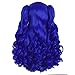 MapofBeauty 28 Inch/70cm Lolita Long Curly 2 Ponytails Clip on Cosplay Wig (Navy Blue)