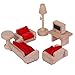 UEETEK Wooden Living Room Set Mininature Dollhouse Furniture Toy for Kids Children