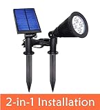YINGHAO [New Upgraded Version] Solar Outdoor Indoor Spot Light 2 in 1 Installation IP44 Waterproof Separated Panel and Light, Outdoor Landscape Lighting Waterproof Solar Wall Light Security Lights