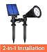 YINGHAO [New Upgraded Version] Solar Outdoor Indoor Spot Light 2 in 1 Installation IP44 Waterproof Separated Panel and Light, Outdoor Landscape Lighting Waterproof Solar Wall Light Security Lights primary