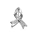 Bling Jewelry Pink Crystal Enamel Breast Cancer Ribbon Pin Gold Plated