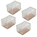 Cool Home Transparent Silicone Chair Leg Caps Felt Pads Furniture Pad Chair Leg Floor Protectors (Pack of 8, Rectangular 1-7/8