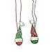 Fabric Santa Hat with Metal Jingle Bell Necklaces - 1 Dozen - Christmas Party