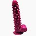 FAAK Silicone Bumpy Dildo G-Spot Novelties Female Masturbator Soft Flexible Adult Toy Cock with Suction Base Waterproof (Pink)thumb 3