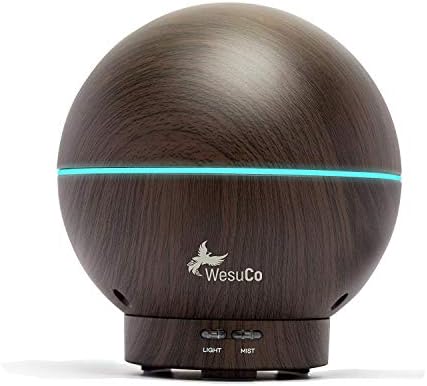 Essential Oil Diffuser 400ml Aromatherapy Essential Oils Wood Grain Mist Humidifiers for Home Office Bedroom Yoga Spa Ultrasonic with 7 LED Modes Night Lights Changing and Waterless Auto Shut-Off