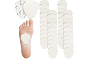 Syhood 40 Pcs Metatarsal Pad Men Women 1/4 Inch Thick Ball of Foot Pain Relief Cushions Thick Metatarsal Felt Pads Cushion Pain Relief Forefoot Support Mat (White)