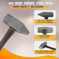 Blacksmith 4LB Handmade Forge Hammer for