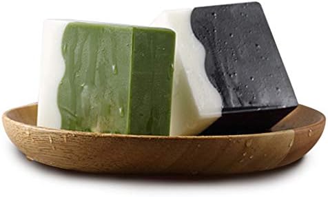 HOTPINK1 2Pcsx100g Bamboo Charcoal + Matcha Facial Handmade Soap, Clean Blackhead Remover Acne Treatment Soap, Whitening Oil Control Skin Care Products