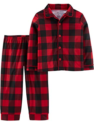 Simple Joys by Carter's Boys' Toddler 2-Piece Coat Style Pajama Set, Buffalo Check, 4T