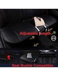 Inch Empire   Juego de fundas de asiento de auto (10 unidades, ajuste universal, piel sintética, seda de hielo, súper transpirable, cojines de asiento ajustables, Audi Buick Ford VW 95  de otros tipos, 5 asientos)