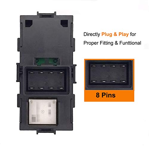 BOPART Power Window Switch Front Right, Rear Left or Right for 2007 2008 2009 2010 2011 Chevy Silverado Tahoe Suburban HHR Avalanche, GMC Acadia Sierra & More Replaces 22895545, 15888174, 901-149
