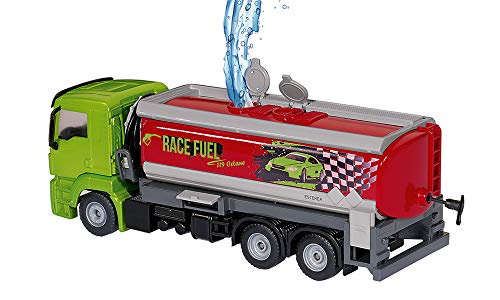 siku 2716, LKW mit Tankwagenaufbau, 1:50, Metall/Kunststoff, Grün/Rot, Ausrollbarer Tankschlauch – Bild 4