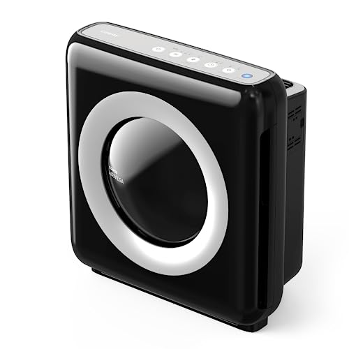 Coway Purificateur D'Air Maison, Choix Eu Wirecutter, Mode Eco, Ioniseur, Élimine 99,99% Particules Nocives 0,01 Μm Allergies, Fumée, Pollen, Animaux Dom, Cadr 421M³/H, Ap-1512Hh - Mighty (Noir)