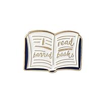 bjduck99 Women English Words Banned Read Books Enamel Brooch Pin Collar Badge Jewelry