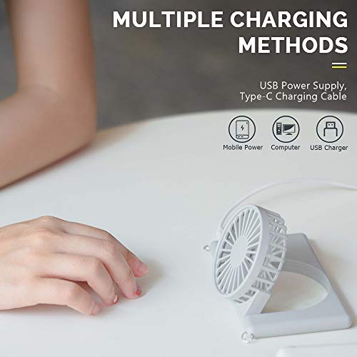 Neck Fan, LETOUR Handheld Fan Mini Fan Portable USB Personal Fan 3 Speeds 90° Rotating Adjustable USB Fan for Kids Women Men Indoor Outdoor Travel with Lanyard