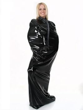 Latex Bondagesack - Saunasack oder Schlafsack mit kurzem Vorder-Reißverschluß