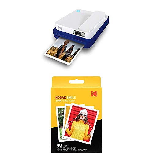 Kodak Smile Classic Digital Instant Camera with Bluetooth (Blue) with Kodak 3.5x4.25 inch