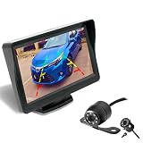 Backup Camera and Monitor Kit for Car/MPV/Pickup/Truck/SUV,Universal Wired Waterproof Rear-View 2-Installation Car Rear Backup Camera + 4.3 LCD Rear View Monitor