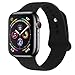 Compatible with Apple Watch Band 38mm 40mm,Sport Silicone Soft Replacement Band Compatible for Apple Watch Series 5/4/3/2/1 [S/M Size - Black]