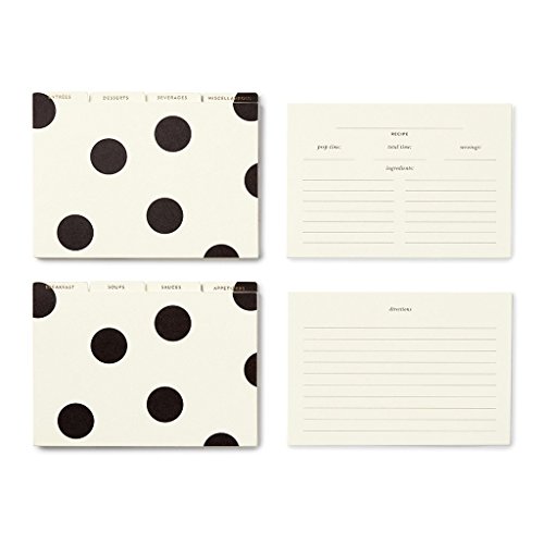 Kate Spade New York Recipe Box with 40 Double Sided Recipe Cards, Deco Dot The Home Kitchen Store