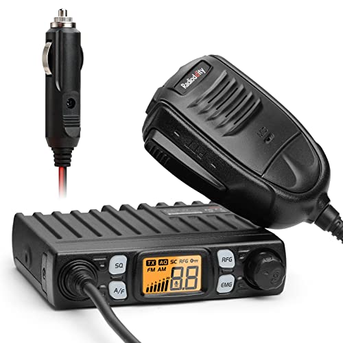 Radioddity CB-27 Pro 40-Kanal-Mini-CB-Funkgerät mit AM/FM Notrufkanal 9/19, 4 W Sendeleistung, VOX, HF-Verstärkung und abgesetztem Handmikrofon