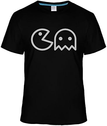 May26 Funny Monochromatic Pac-Man Nostalgic Simple Tshirts For Man XXL black