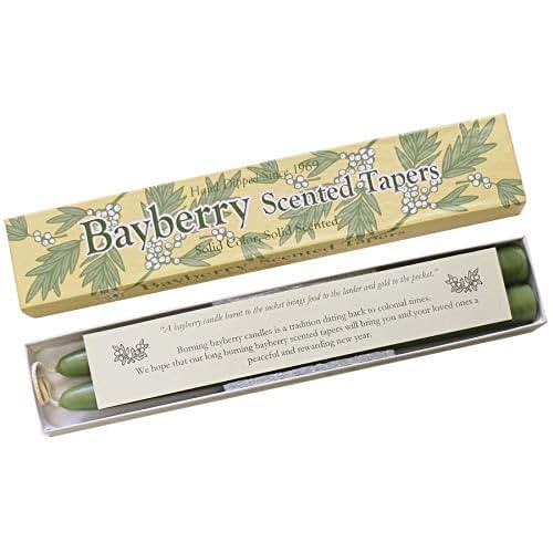 Bayberry Scented Taper Candles, Single Pair Gift Box Handmade