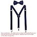 HABIBEE Solid Color Mens Suspender Y Shape with Strong Clips Adjustable Braces (Navy)