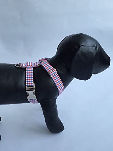 red white and blue dog harness
